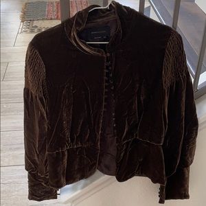 BCBG Brown Velvet button up jacket